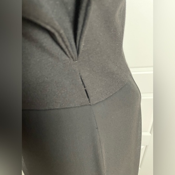 H by Halston Black Mixed Media Flutter Sleeve Maxi Dress with Illusion Skirt 6 - Picture 7 of 7